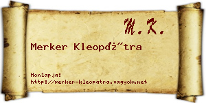 Merker Kleopátra névjegykártya